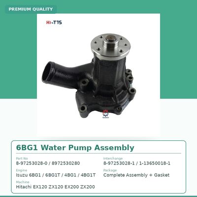 Gruppo pompa acqua motore Isuzu 6BG1 8-97253028-0 8972530280 Sostituzione per escavatore Hitachi EX200 ZX200 EX120 ZX120