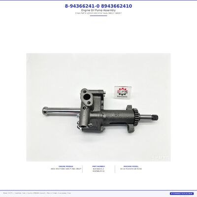 8-94366241-0 8943662410 Pompa Olio Motore Riferimento Incrociato 5-12310-163-0 Per Isuzu 4BG1T 6BD1T Ricambio Aftermarket
